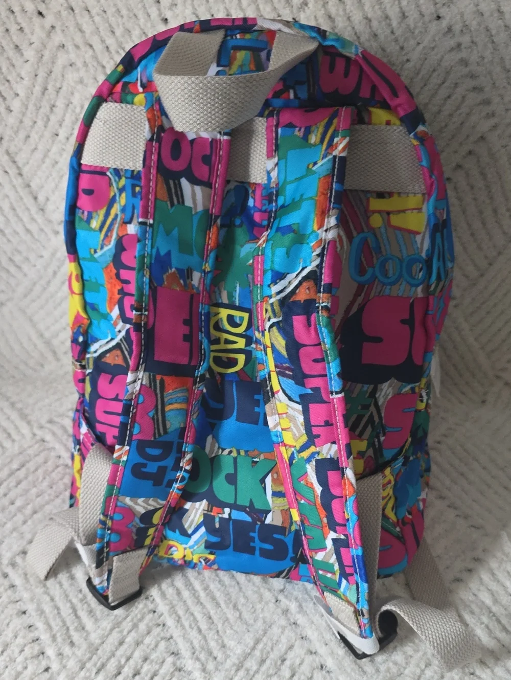 Kipling Multicolor Graffiti Print Kids Mini Backpack - Blue, Pink, Yellow, Green